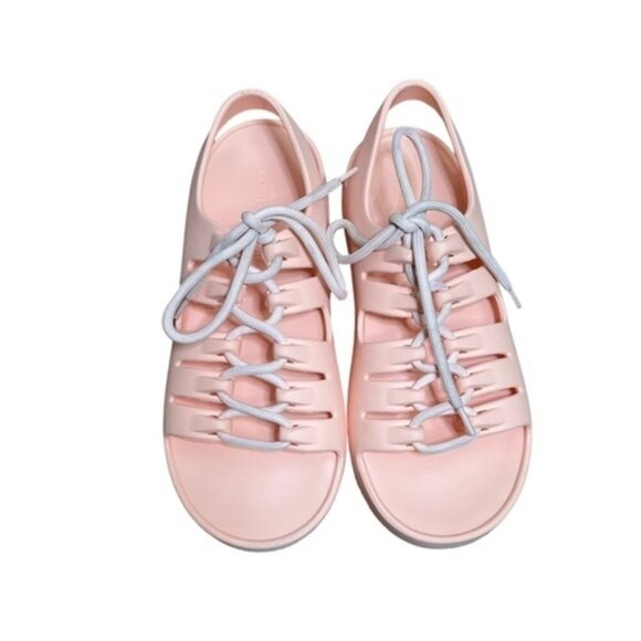 Bottega Veneta Women's Lace-Up Jelly Sandals Rubber Pink Size EU 38 - Picture 2 of 11